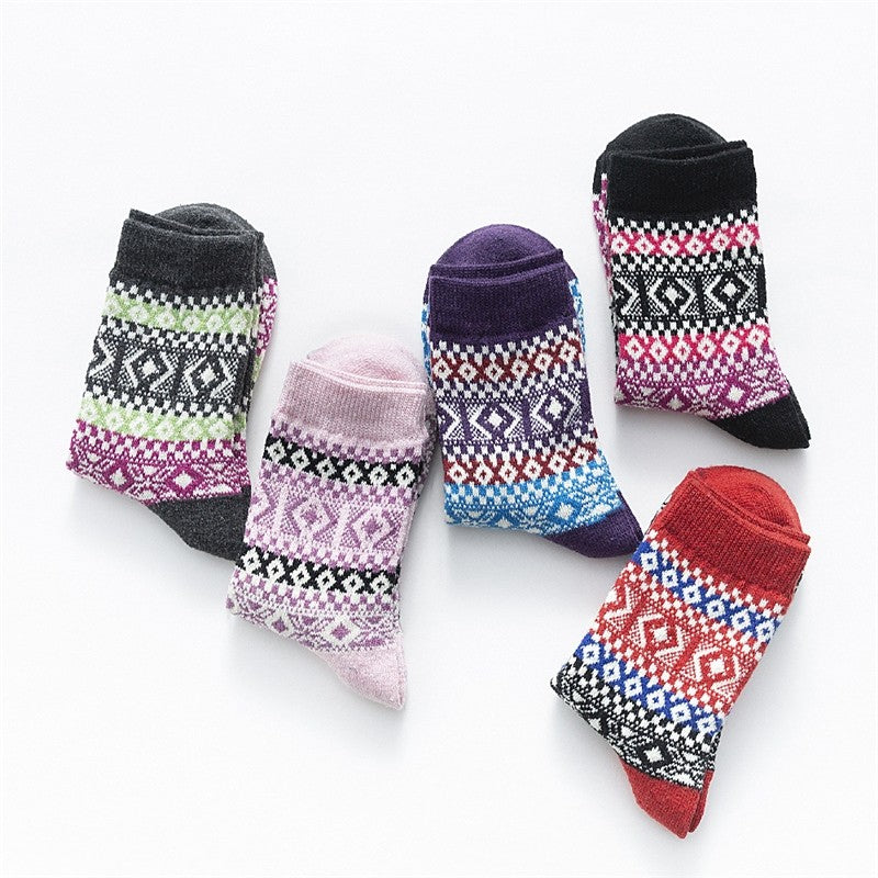 Print Plaid Breathable Wear-Resisting Sock(A Set Of Five Pairs)