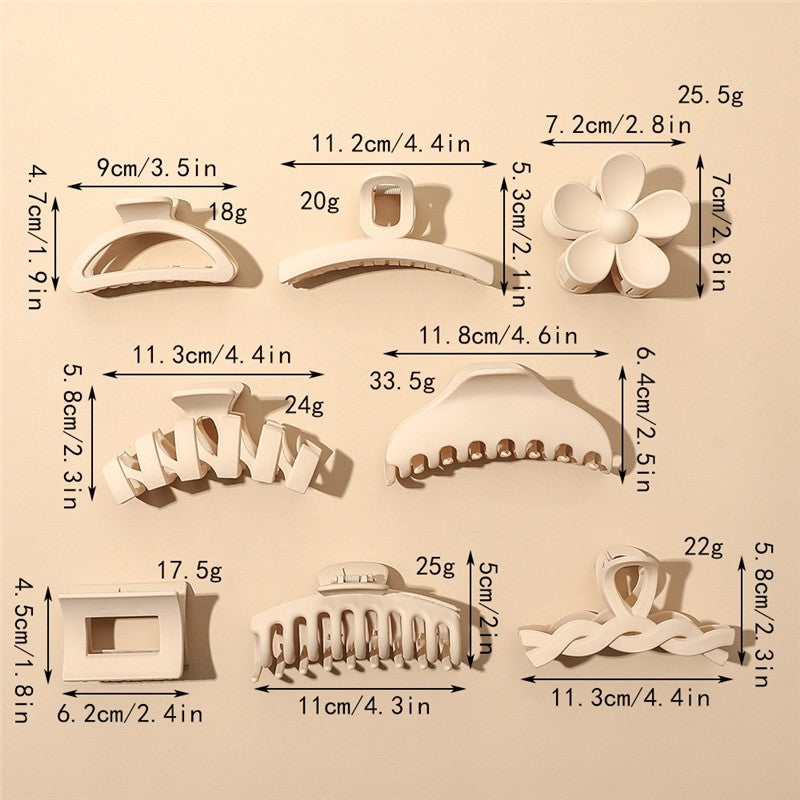 Fashion Solid Matte Hair Claw Clip