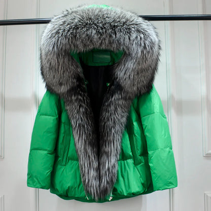 Winter Women Faux Fur Collar Thick Warm Women Hoodies Coat