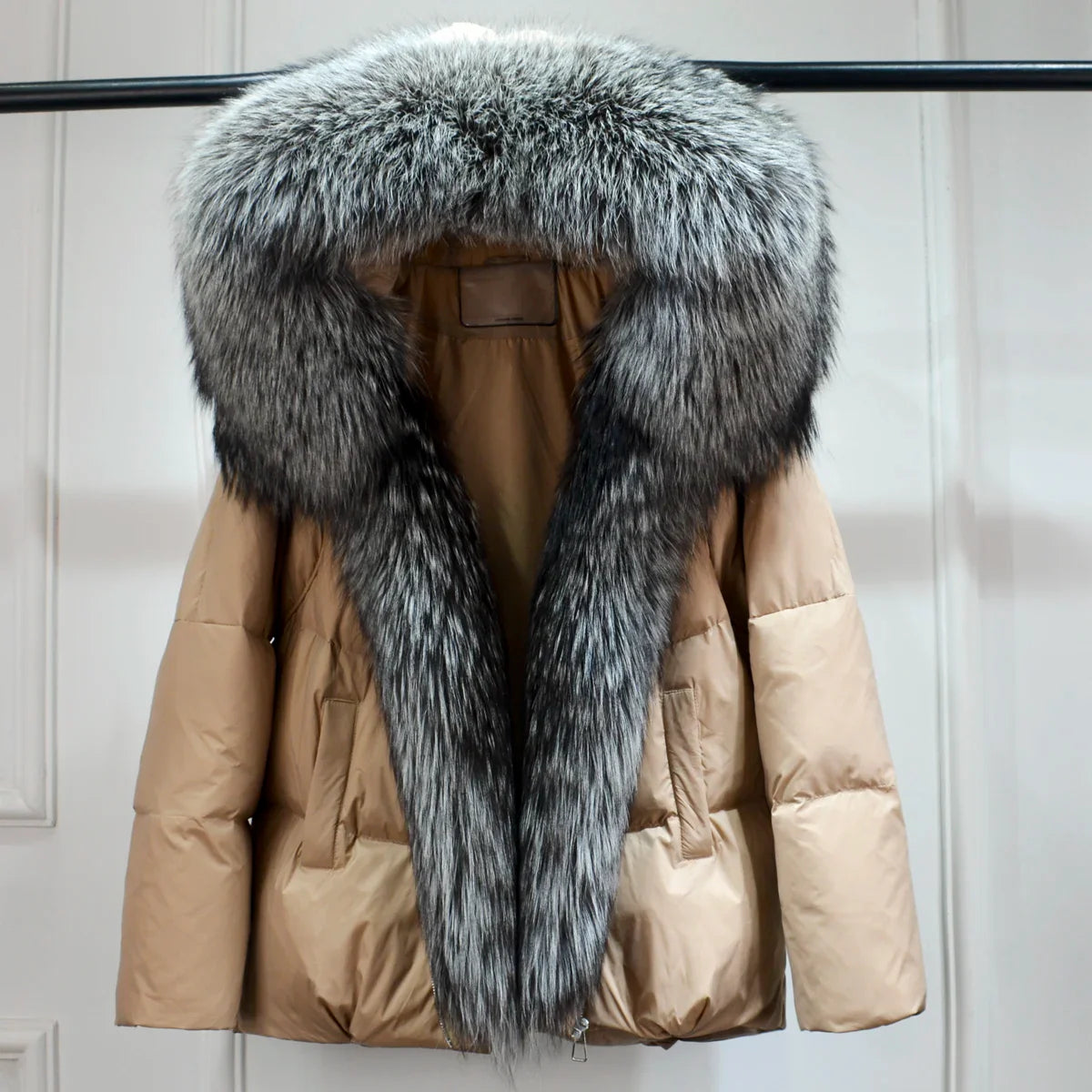 Winter Women Faux Fur Collar Thick Warm Women Hoodies Coat
