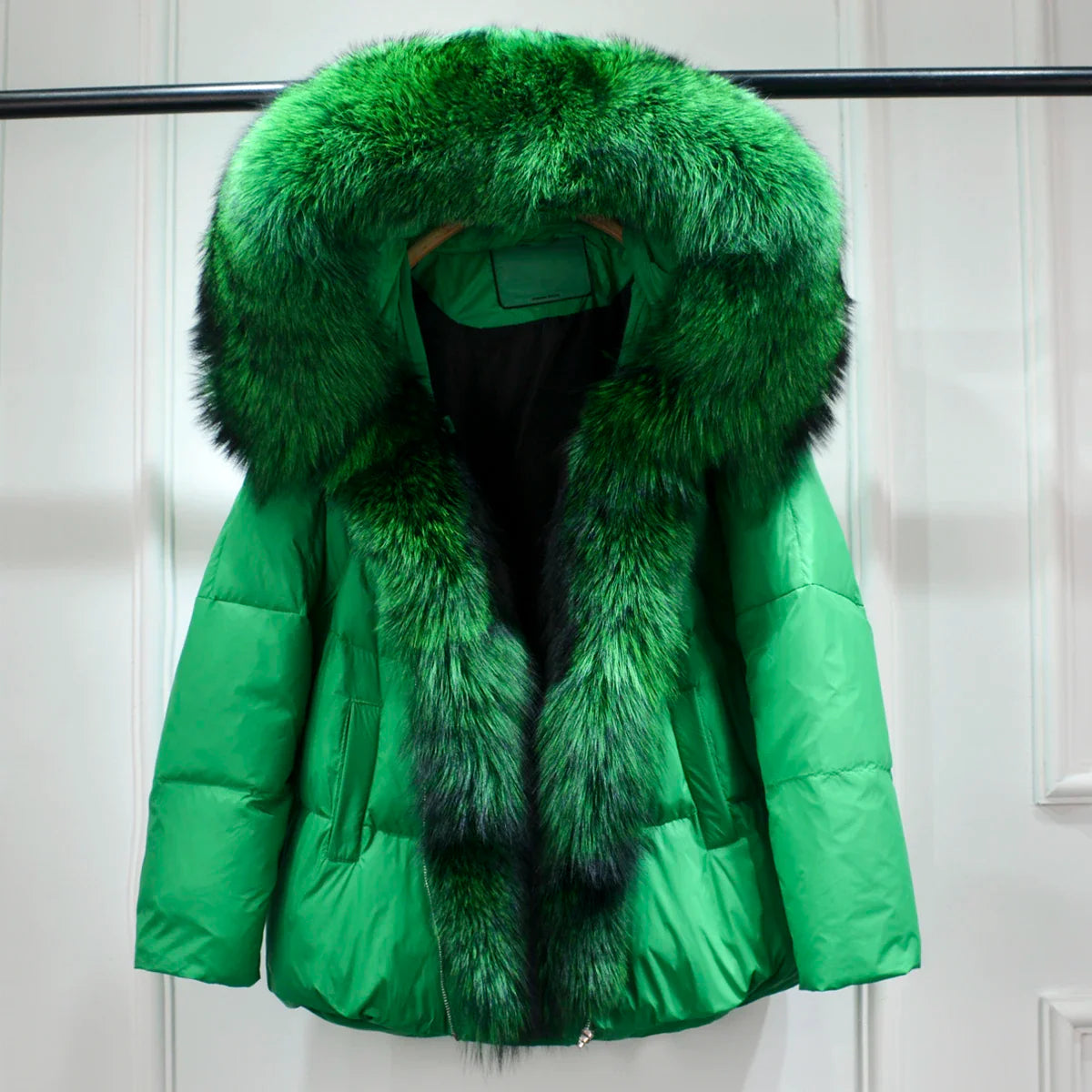 Winter Women Faux Fur Collar Thick Warm Women Hoodies Coat