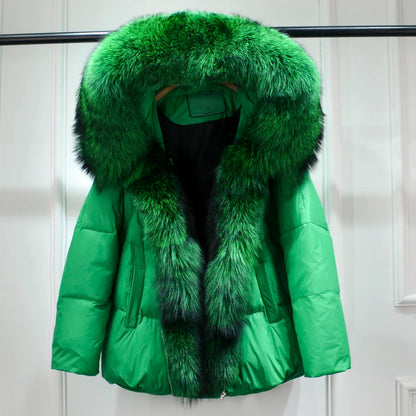 Winter Women Faux Fur Collar Thick Warm Women Hoodies Coat