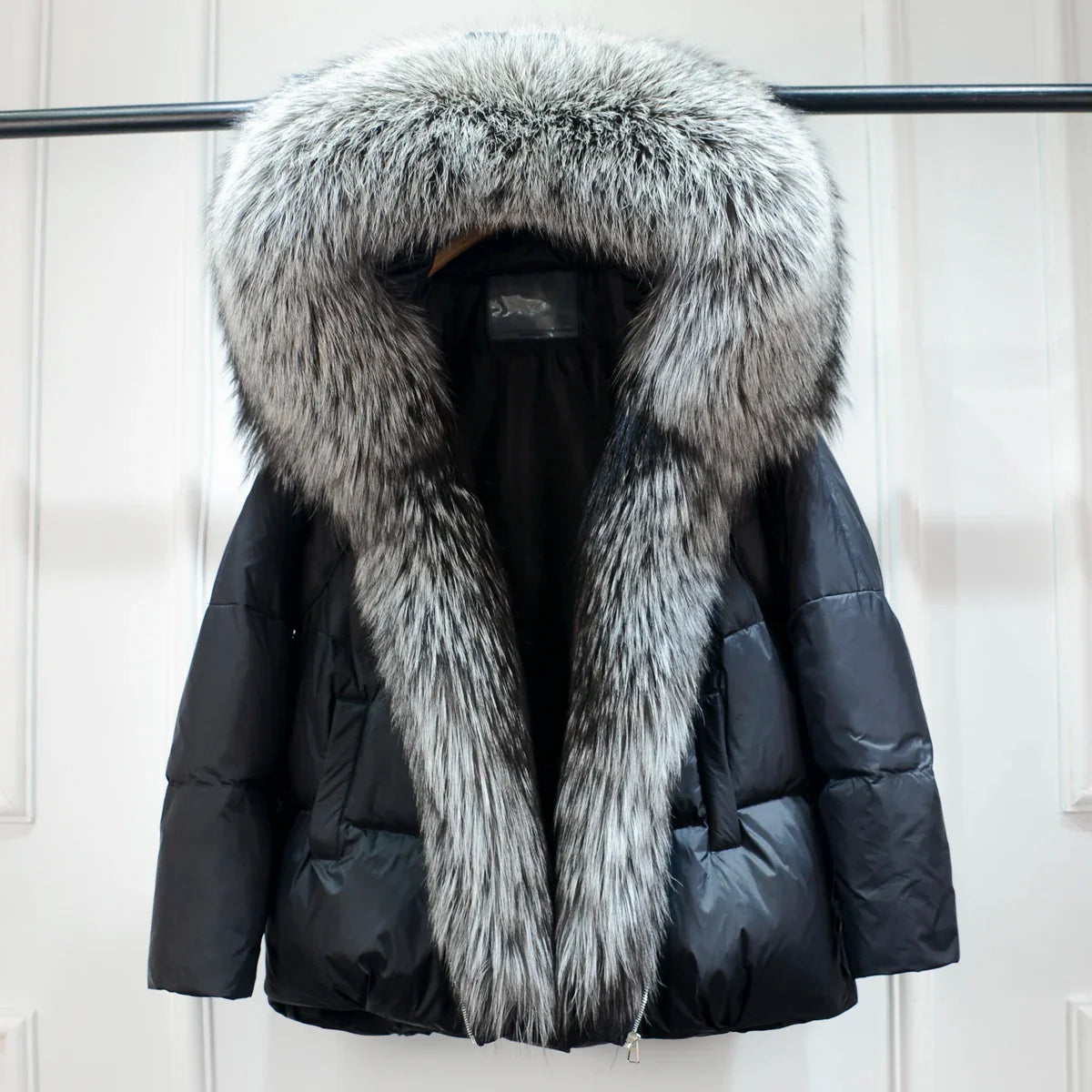 Winter Women Faux Fur Collar Thick Warm Women Hoodies Coat