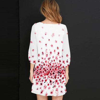 Chiffon Floral Print Casual Summer Dresses