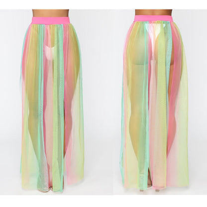 Summer See Through Beach Cover Up Skirt
