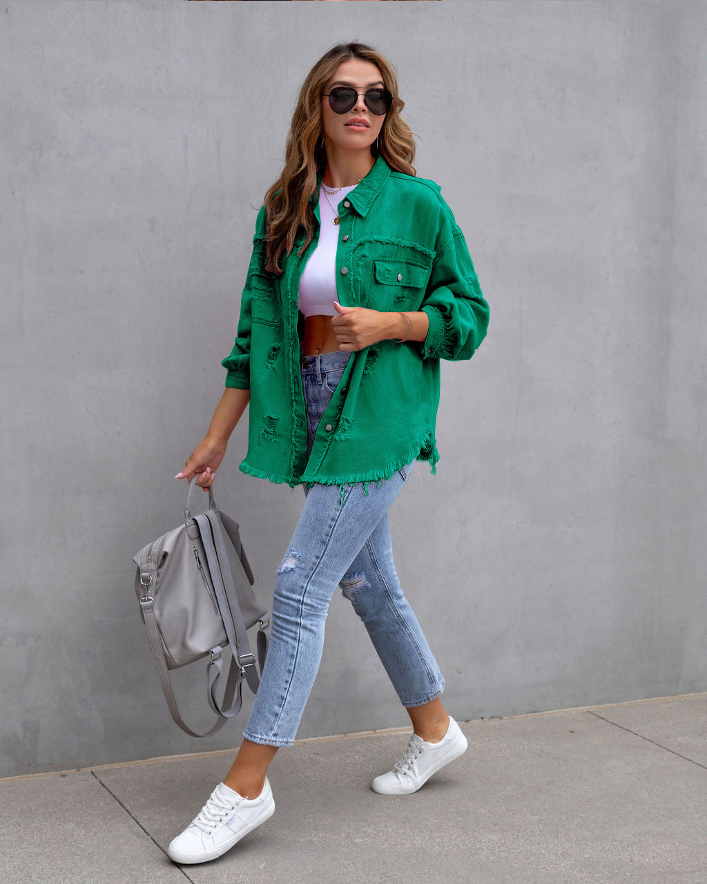 Women's Distressed Denim Jacket