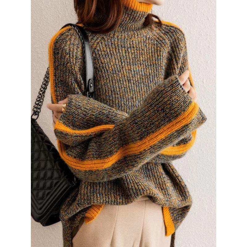 Women's High Neck Chunky Knit Sweater