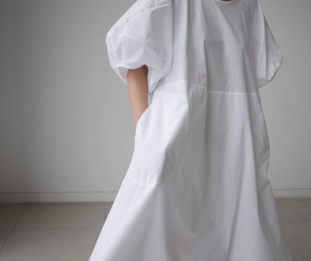 Loose Cozy Puff Sleeves Long Dresses-Maxi Dresses-Free Shipping at meselling99
