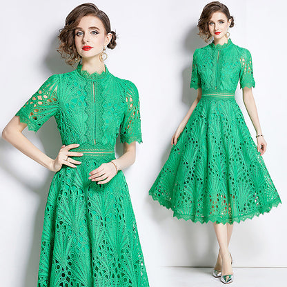 Elegant Vintage Lace Maxi Dress