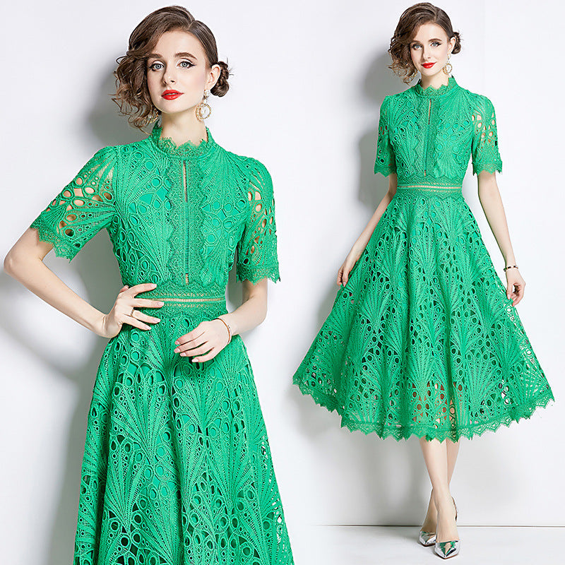 Elegant Vintage Lace Maxi Dress