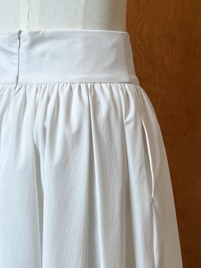 Elegant Pink Midi Skirt – Flowy A-Line Pleated Skirt with High Waist