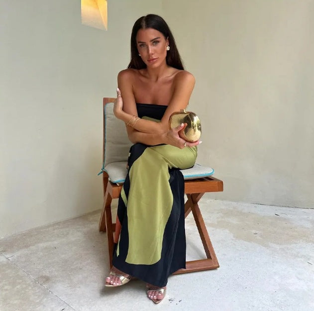 Women's Avocado Print Strapless Sundress