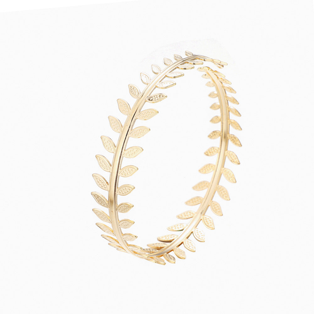 Gold Leaf Pearl Headband – Elegant Wire Wrap Hair Accessory for Women