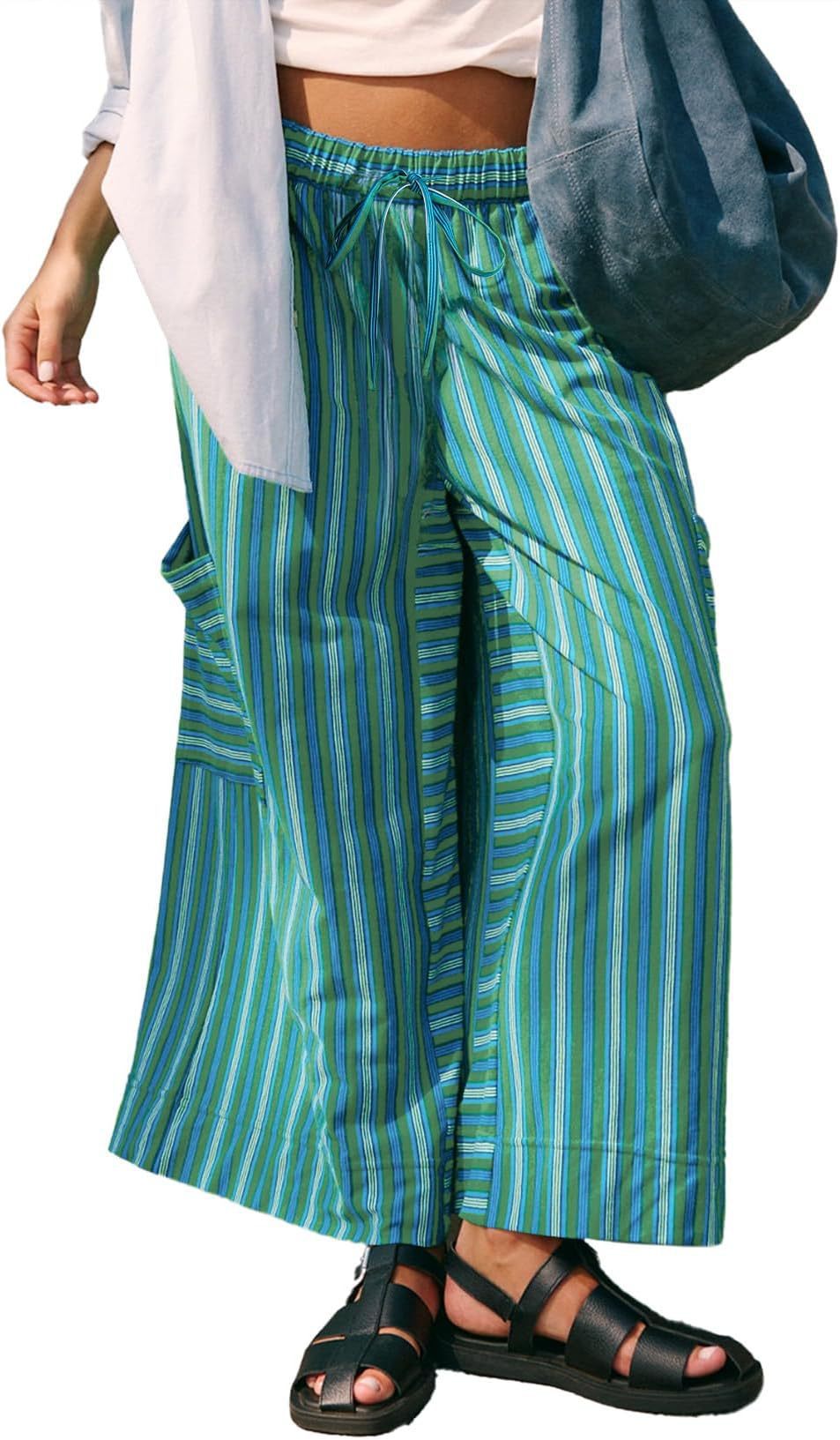 Women's Summer Striped Straight Leg Pants