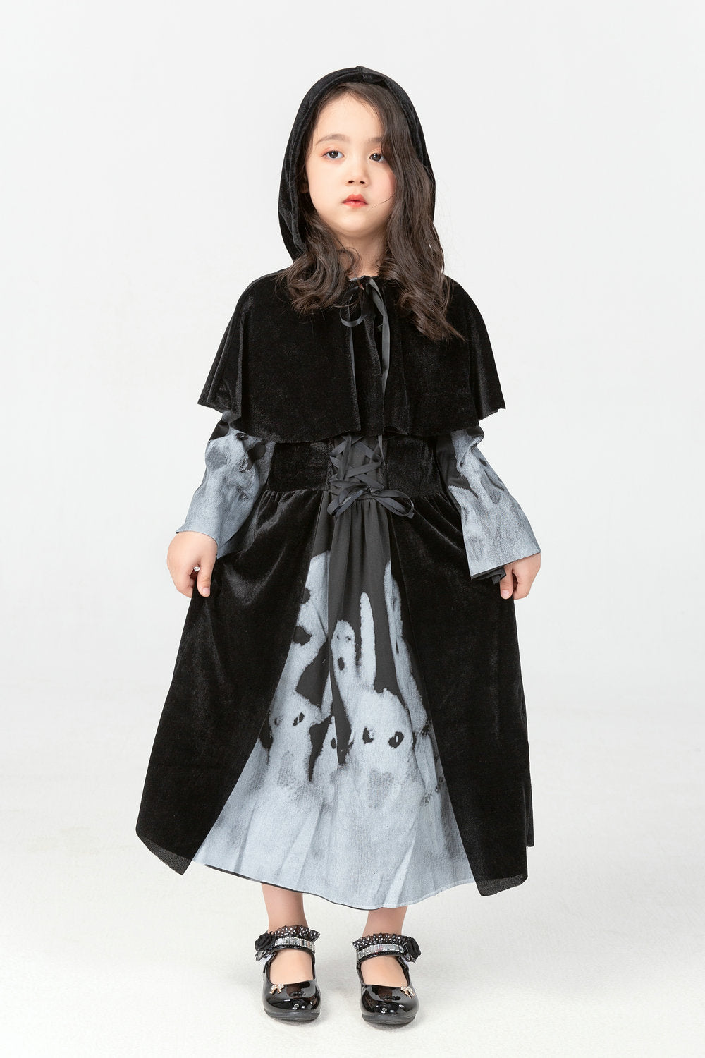 Girl's Halloween Cosplay Costume – Grim Reaper Robe Dress for Kids