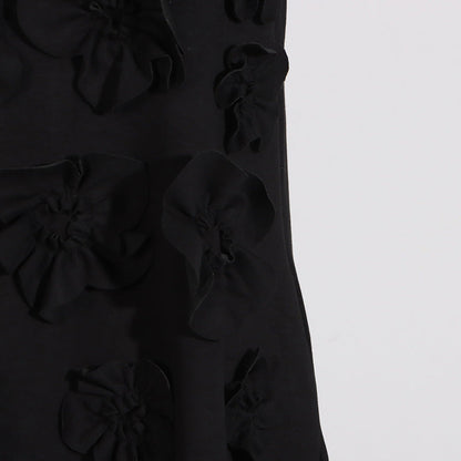 Retro Summer Stand Collar, Sleeveless Dresses with 3D Floral Details