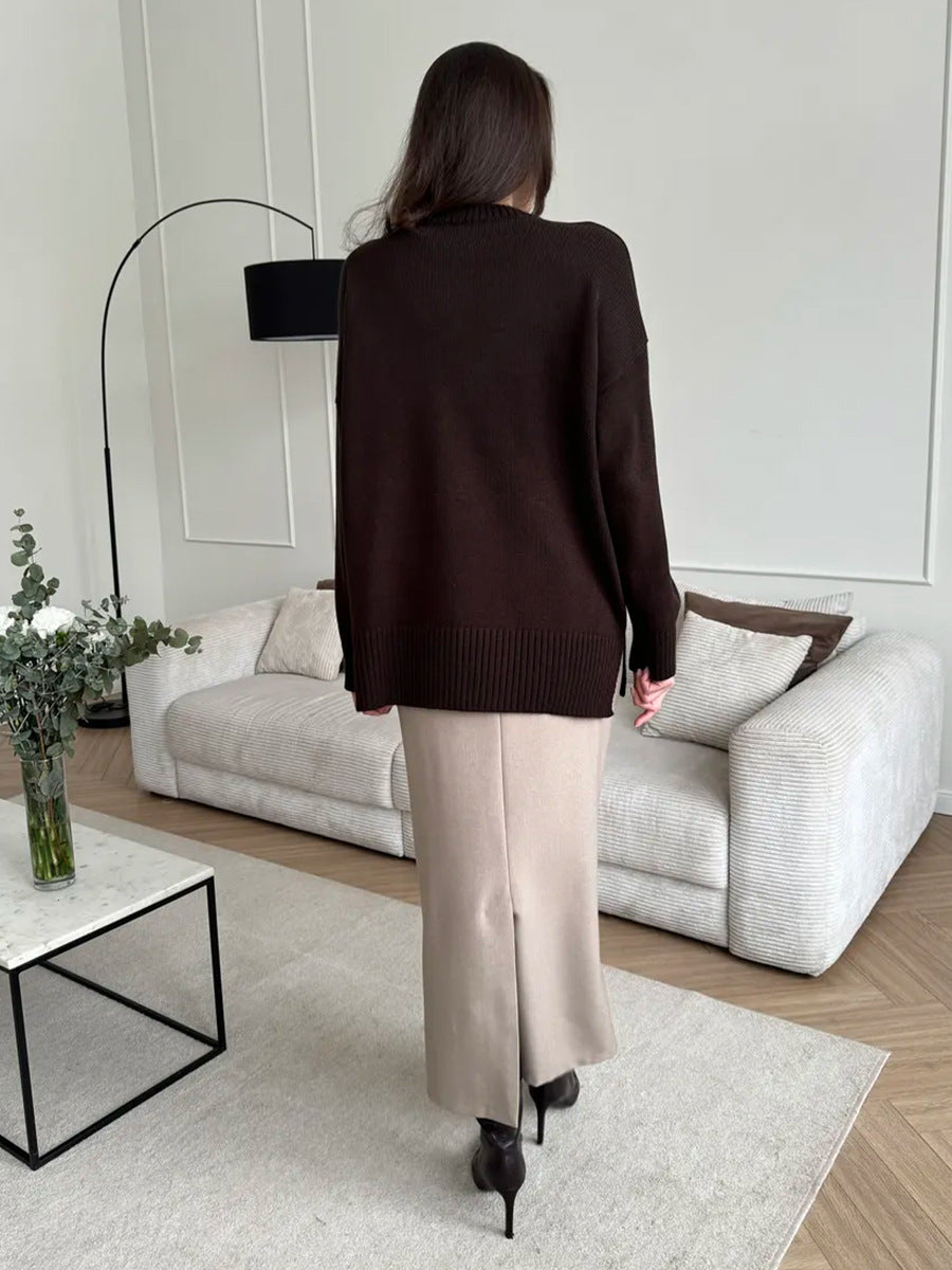 Women's Casual Split Hem Sweater