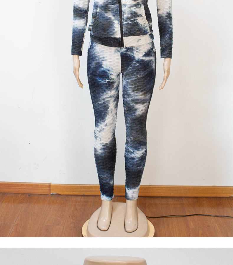 High-Waisted Mesh Panel Yoga Pants with Pockets