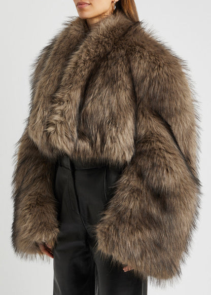 Retro Faux Mink Fur Short Coat Women’s – Reversible Plush Jacket
