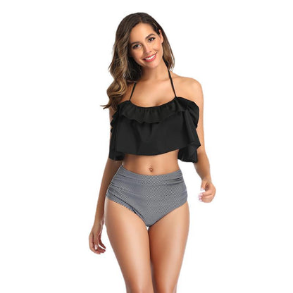 Sexy Ruffled Two Pieces Women Bikini Swimwear