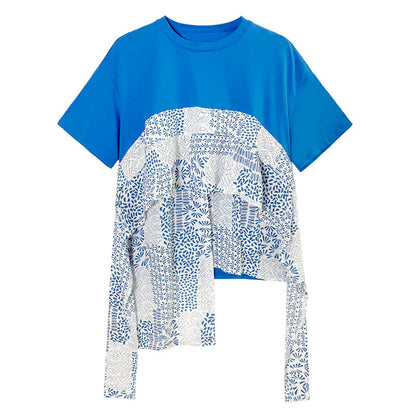 Vintage French Style Summer Chiffon Irregular Women Tops
