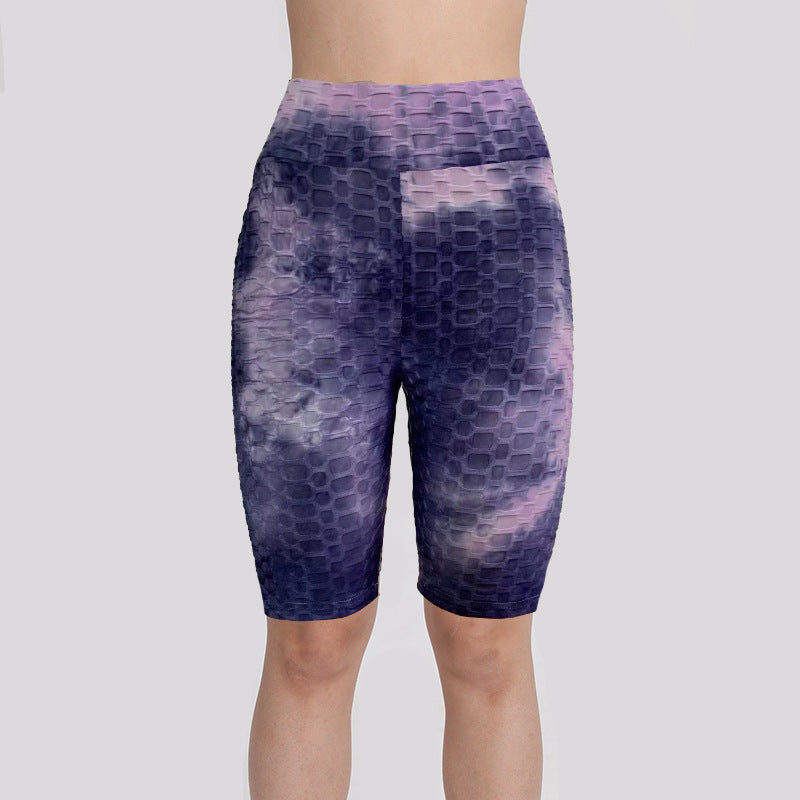 Watercolor Jacquard Tie-Dye Bubble Shorts – Yoga & Fitness 5-Inch Shorts