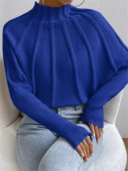 Casual High Neck Pullover Knitted Sweaters