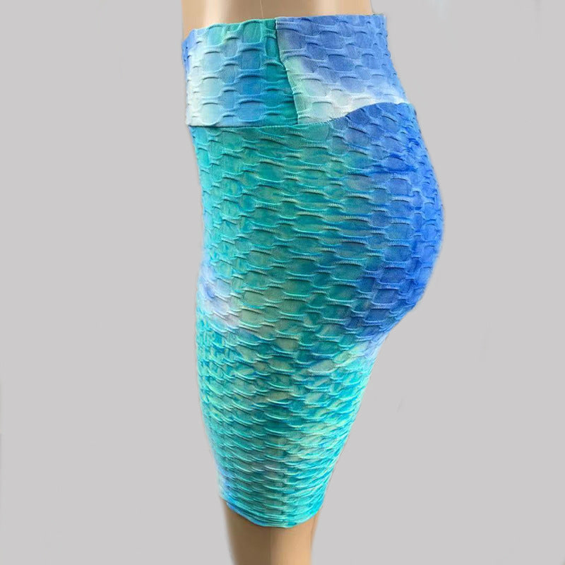 Watercolor Jacquard Tie-Dye Bubble Shorts – Yoga & Fitness 5-Inch Shorts