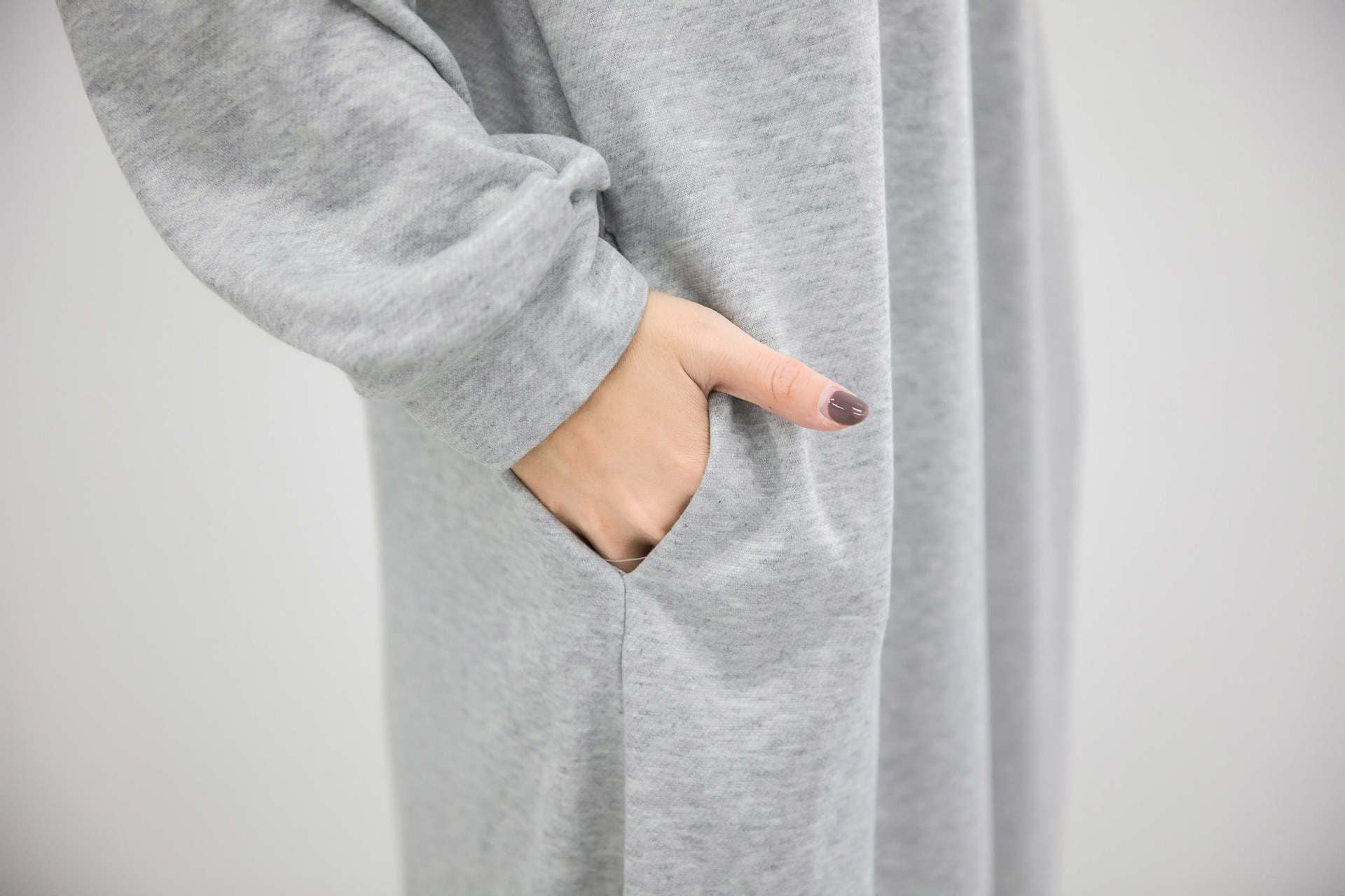 Women Casual Zipper Fall Long Hoodies Dresses-Cozy Dresses-Free Shipping at meselling99