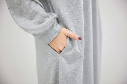 Women Casual Zipper Fall Long Hoodies Dresses-Cozy Dresses-Free Shipping at meselling99