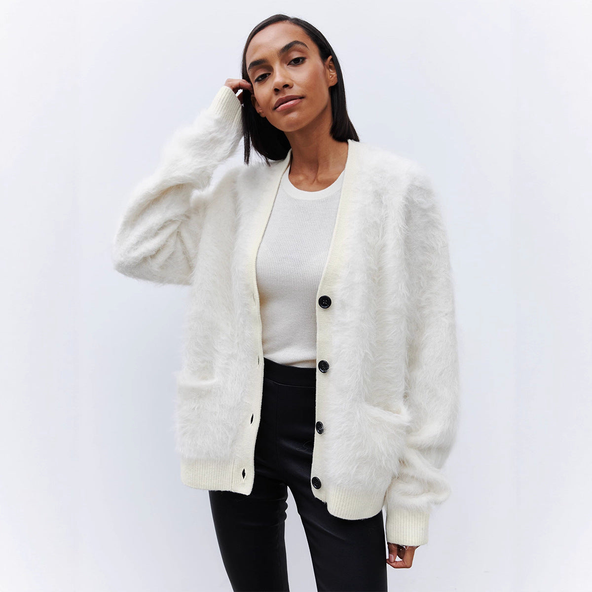 Women's Lazy Style Mink Sherpa Cardigan
