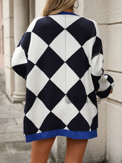 Casual V Neck Knitted Cardigan Sweaters