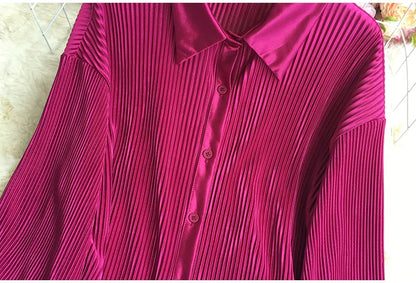 Fashion Candy Colors Long Sleeves Shirts & Elastic Long Pants