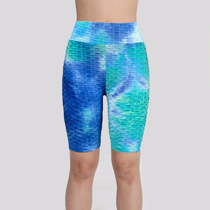 Watercolor Jacquard Tie-Dye Bubble Shorts – Yoga & Fitness 5-Inch Shorts