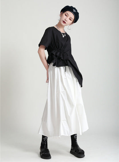 Women's High Waist A-Line Midi Skirt