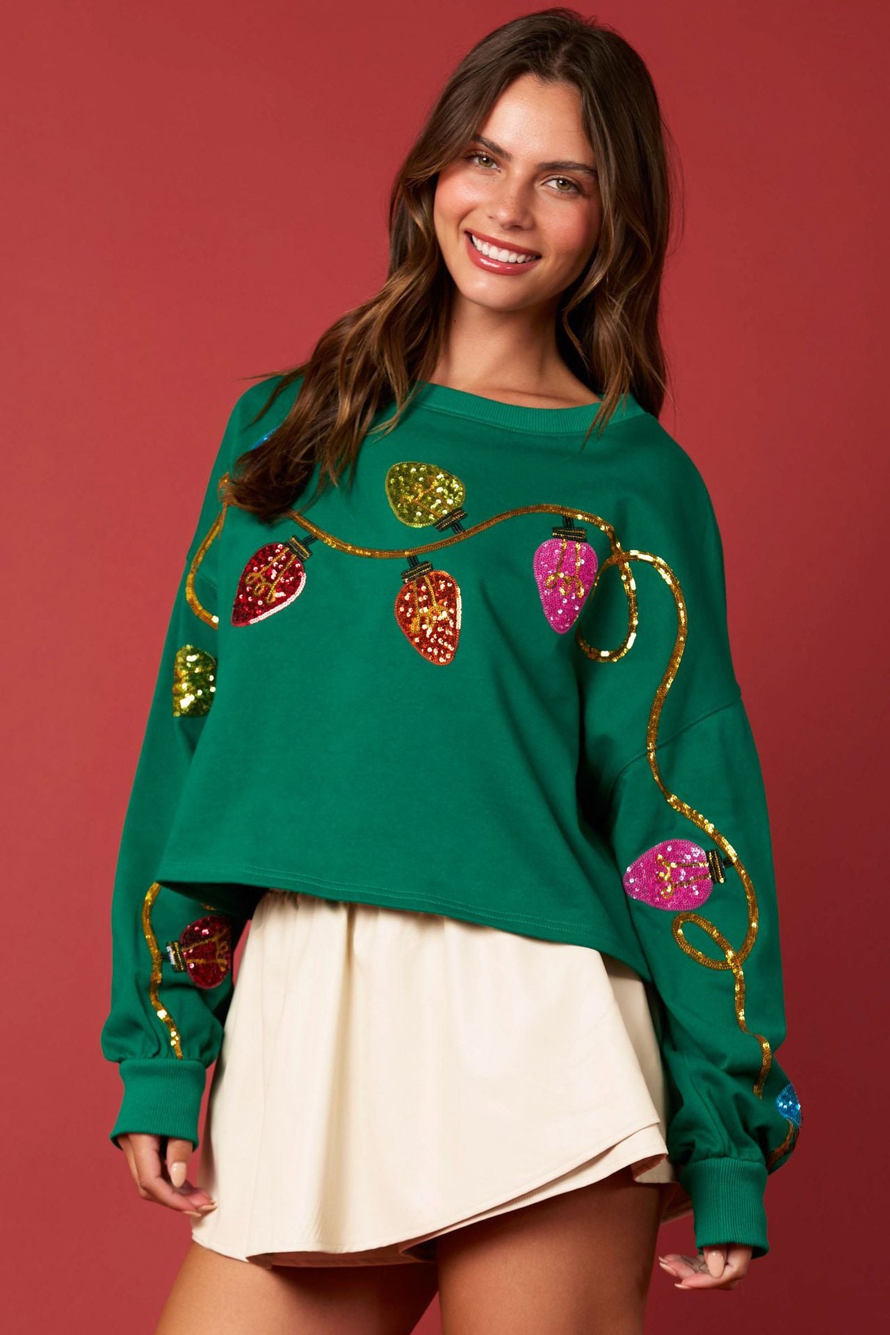 Women's Sparkly Long Sleeve Pullover Hoodie
