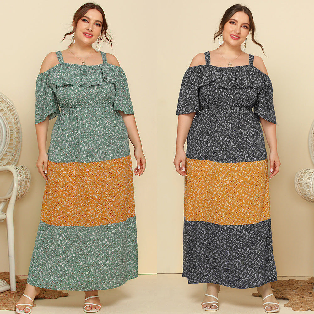 Women Floral Print Plus-Size Dress