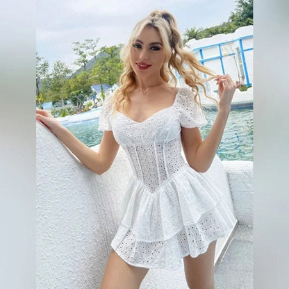 Sexy Romantic Square Neckline Mini Cake Dresses