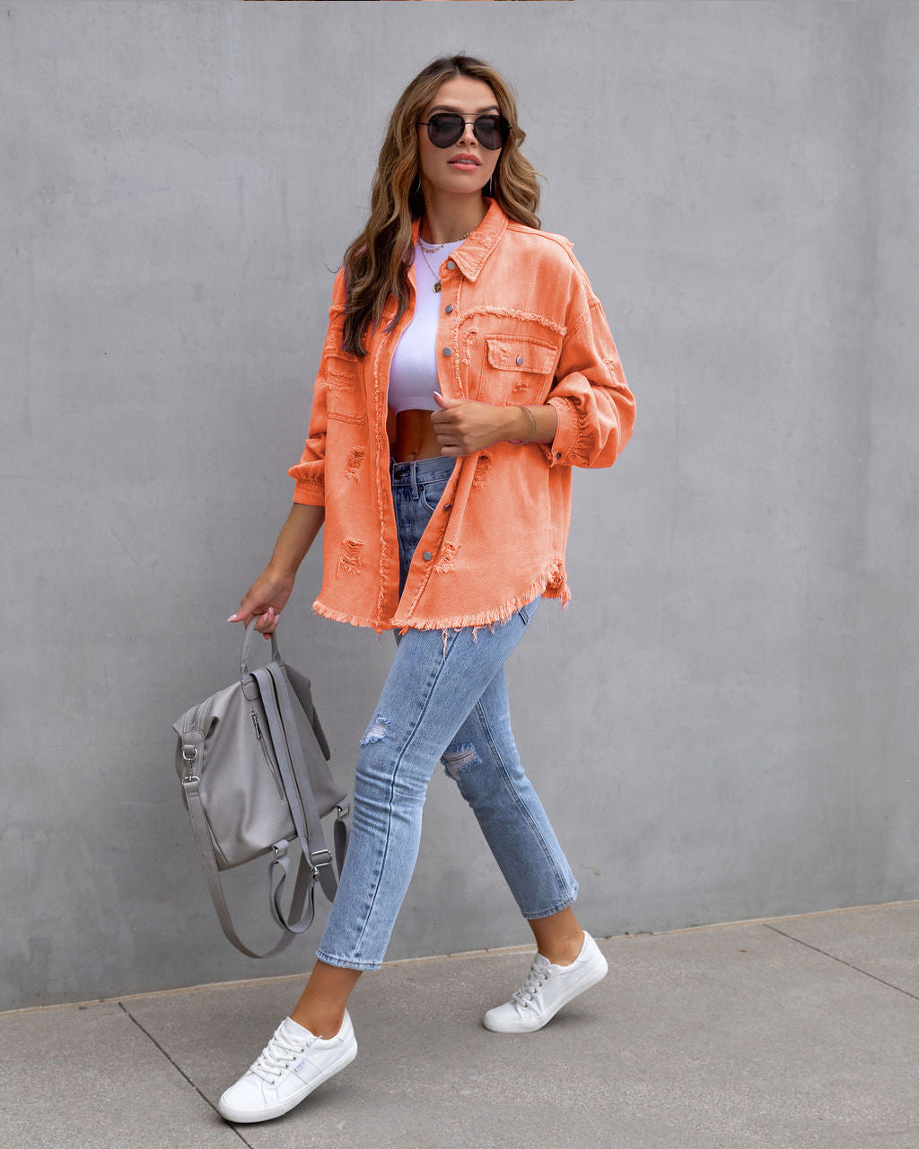 Women's Distressed Denim Jacket