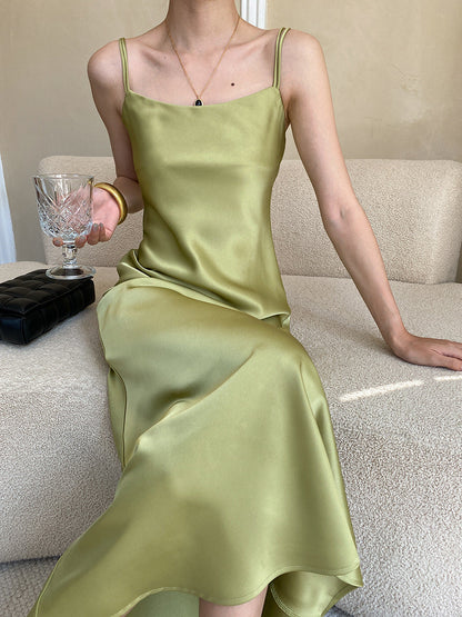 Elegant French Satin Slip Dress