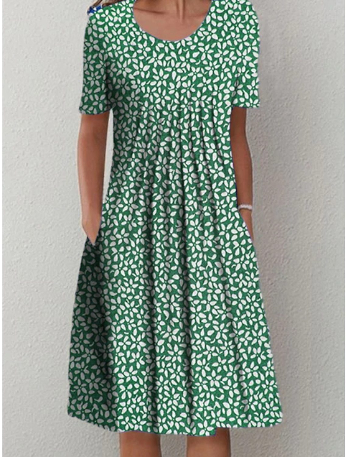 Plus Size Women's Floral Print Short Sleeve Dress