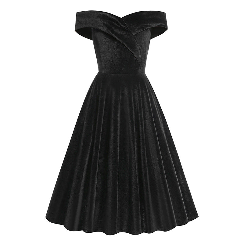 Off The Shoulder Merry Christmas Dresses-Dresses-Black-S-Free Shipping at meselling99