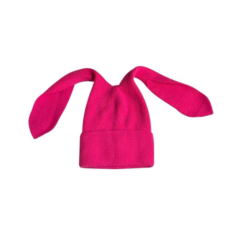 Long Ear Bunny Knit Hat – Winter Warm, Soft Faux Mink Yarn, Cute & Cozy Women’s Beanie