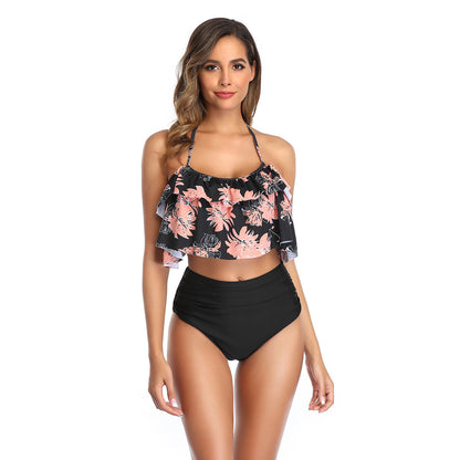 Sexy Ruffled Two Pieces Women Bikini Swimwear
