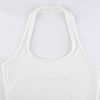 Sexy Halter Knitted Backless Tank Tops