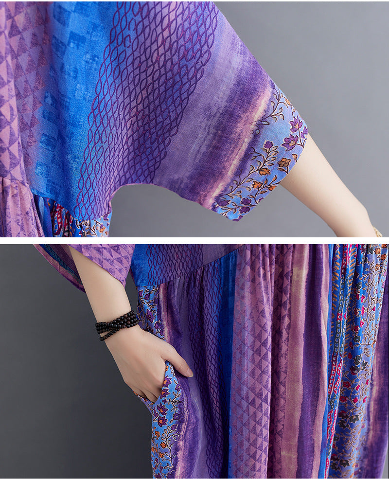 Purple Summer Women Long Loose Dresses-Dresses-Purple-One Size-Free Shipping at meselling99