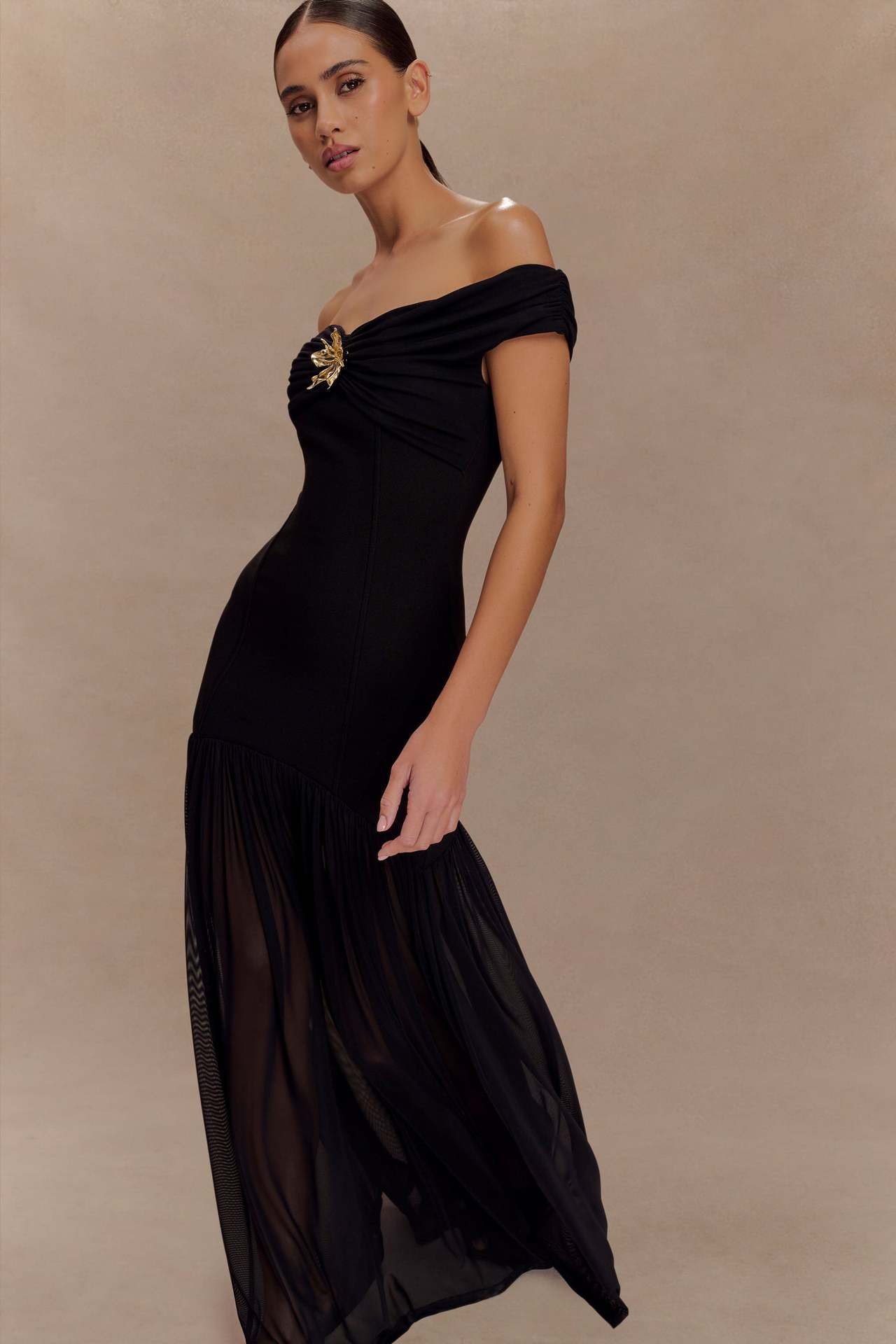 Elegant Floral Strapless Bodycon Dress