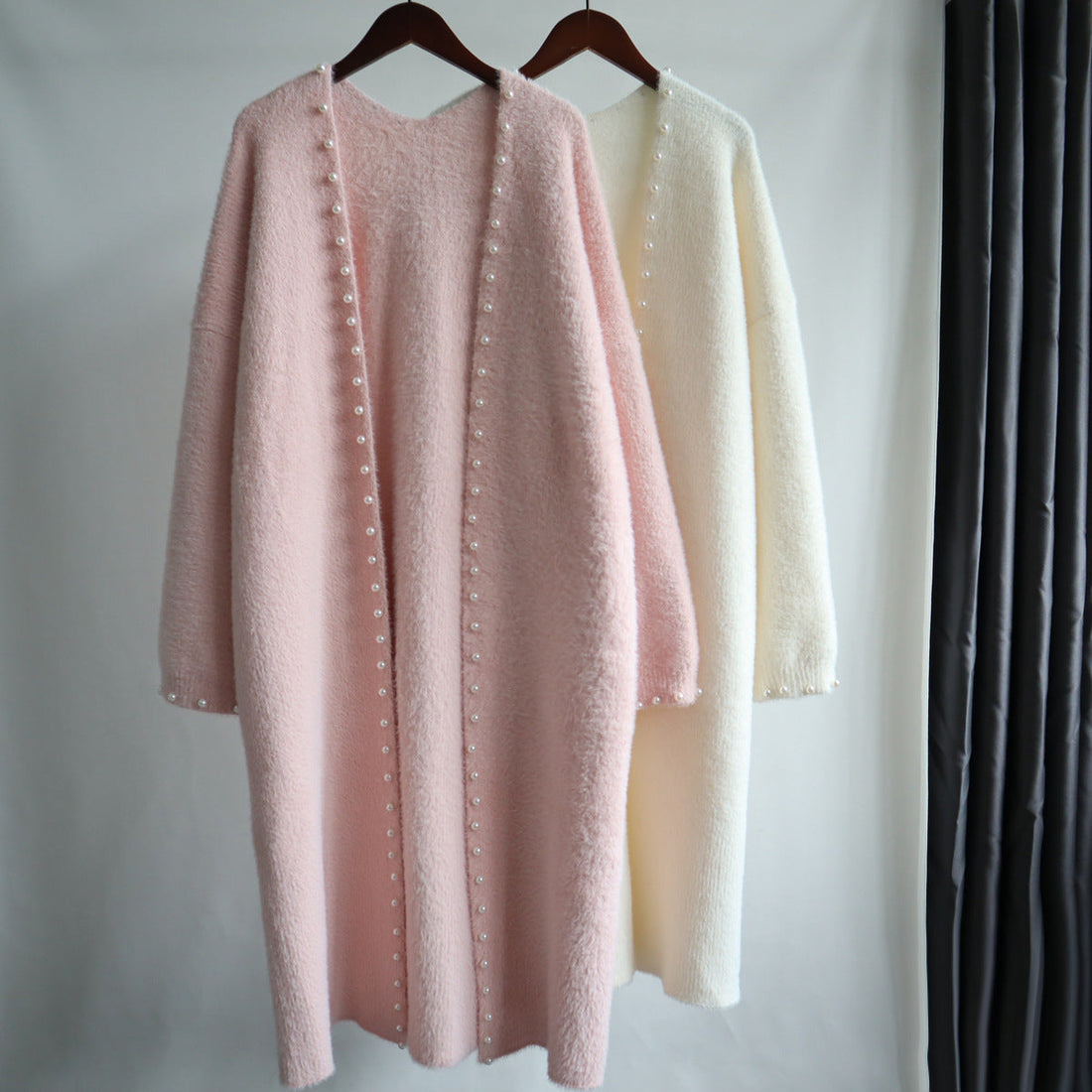 Leisure Mink Wool Winter Long Overcoat for Women