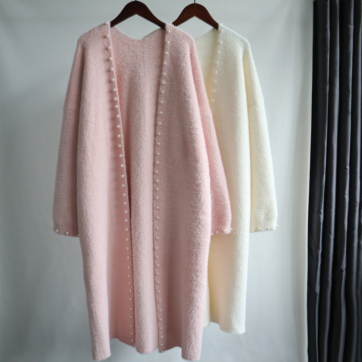 Leisure Mink Wool Winter Long Overcoat for Women