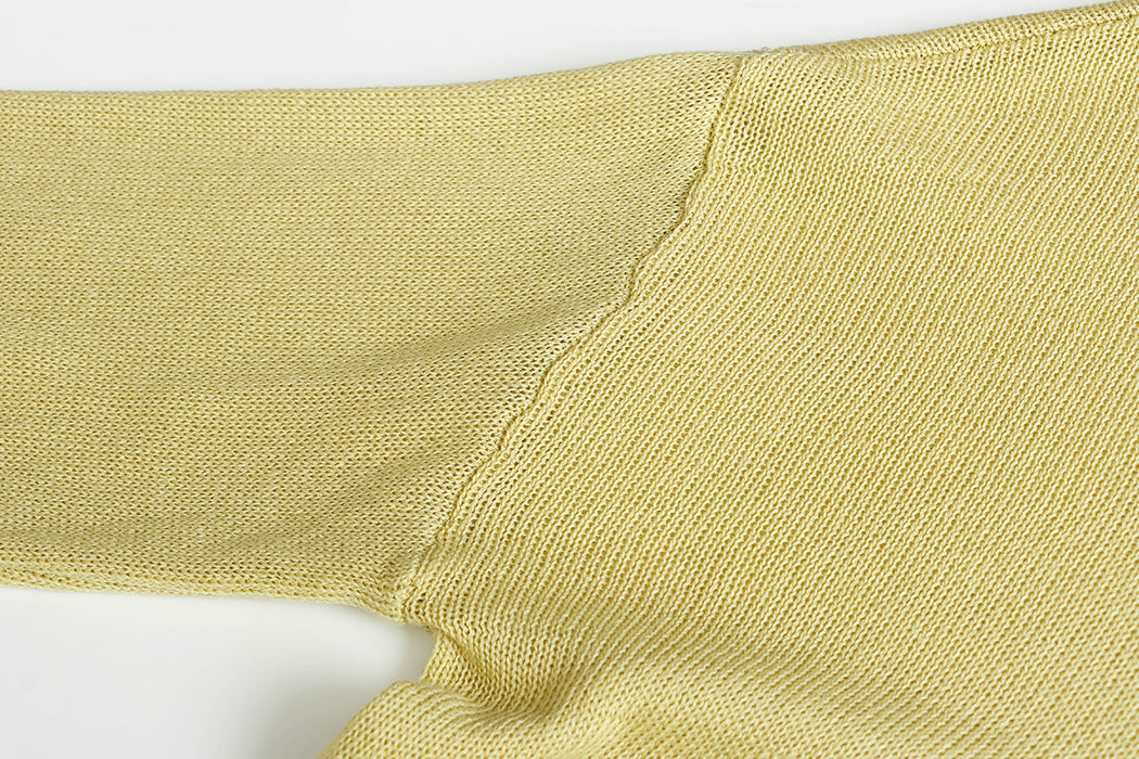 Linen-Blend Relaxed Knit Shirt Blouses